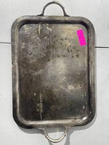 lot 42 image: Vintage USN Silverplate Metal Serving Tray
