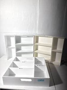 lot 45Z image: Modular White Storage Organizer Set of 3