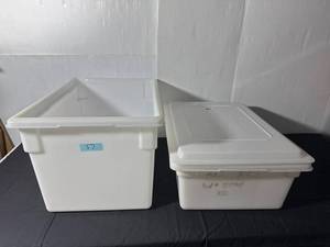lot 57Z image: White Nesting Storage Bins with Lid