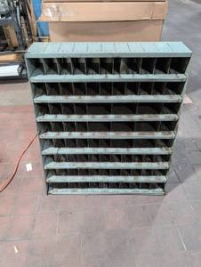 lot 61Z image: Vintage Metal Pigeonhole Storage Unit 34 x37