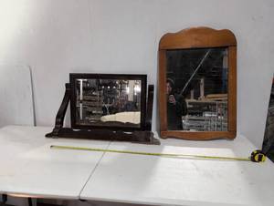 lot 65 image: Vintage Wooden Mirrors Set