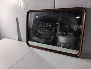 lot 74A image: Vintage U.S. Government Issued Mirror with Wood Frame