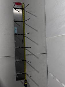 lot 76Z image: Stainless Steel Wall-Mounted Coat Rack with 8 Hooks