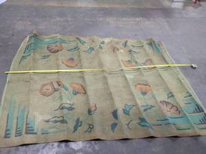 lot 79 image: Vintage Art Deco Handmade Floral Tapestry or Rug