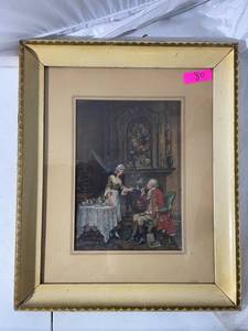lot 80 image: Vintage Framed Art by F.R. Bennett Classic Scene