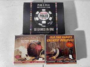 lot 86 image: Plug & Play TV Game & Old Time Radio Cassette Sets