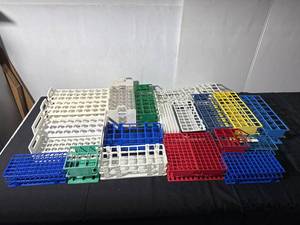 lot 100Z image: Variety Pack of Laboratory Test Tube Racks Assortment Multicolor