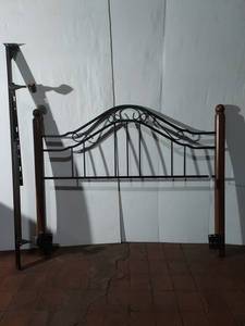 lot 127A image: Metal Wood Queen Headboard