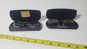 lot 143 image: Vintage Eyeglasses Pair with Cases