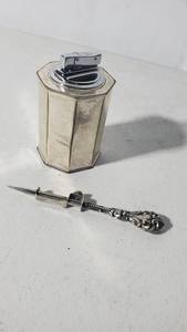 lot 145 image: Vintage Table Lighter & Ornate Tool