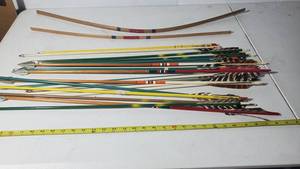 lot 148 image: Vintage Archery Arrows & Bow Limbs