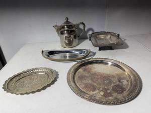 lot 177 image: Antique  Vintage Silver-Plated Tableware Set