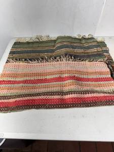 lot 182 image: Handwoven Striped Area Rugs Set