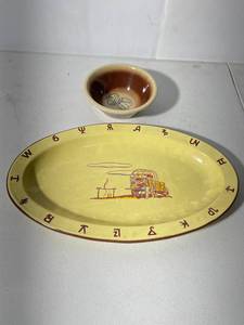 lot 201 image: Vintage Dinnerware Set with Western Cattle Brand Designs 2 Piece