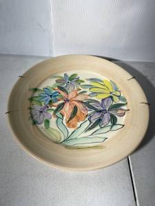 lot 213 image: Susan Card (Canada) Hand-Painted Ceramic Decorative Floral Plate 13