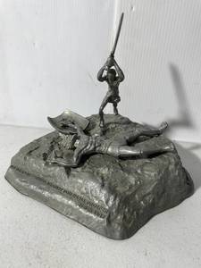 lot 219 image: Pewter Sculpture David & Goliath