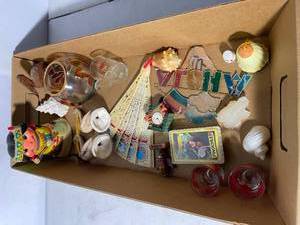 lot 239 image: Vintage Collectible Lot Alaska Memorabilia, Cards, Decor, Native Figure