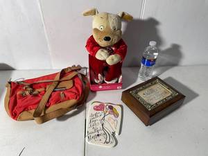 lot 245 image: Mixed Lot Rosetti Bag, Plush, Plaque & Jewelry Box