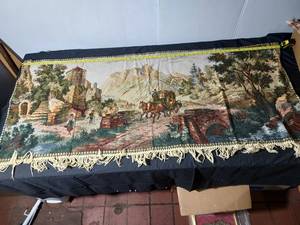 lot 255 image: Vintage Scenic Tapestry Wall Hanging