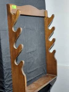 lot 261 image: Vintage Wooden Gun Rack Display Holder