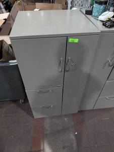 lot 312 image: Durable Metal Storage Cabinet 24 x 22 x48 no keys