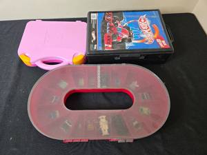lot 59 image: Collection of Hot Wheels Cars with Storage Cases and Assorted Building Blocks