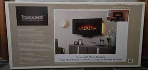 lot 77 image: Ember Hearth Curved Wall Mount Electric Fireplace