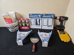 lot 92 image: Household and Utility Tools Bundle with Dimmer Switches, WD-40, and More