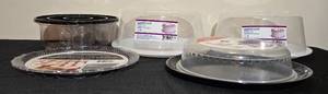 lot 282 image: Assorted Cake Trays and Food Covers Set