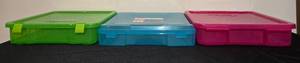 lot 290 image: Set of 3 Creative Options Plastic Storage Boxes - Multicolor