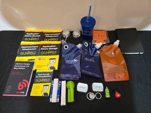 lot 292 image: Collection of IT-Themed Promotional Items and Educational Books for Dummies
