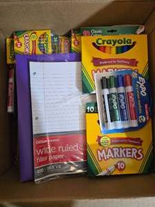 lot 301 image: Back to School Supplies Bundle Markers, Crayons, and Filler Paper