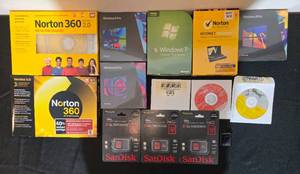 lot 304 image: Lot of Software Packages and Memory Cards