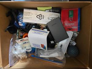 lot 312 image: Mixed Office Supplies Lot with Sharp Calculator and Storage Case