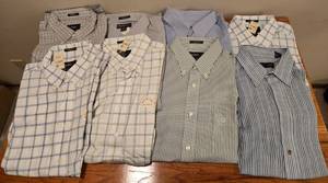 lot 378 image: Collection of Eddie Bauer Mens XL Cotton Shirts and Khaki Pants - Many w Orig Tags