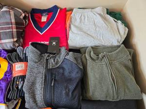 lot 398 image: Collection of Mixed Apparel - Sweaters, T-Shirts, and Jerseys Inc XXL Sweater New w Tag