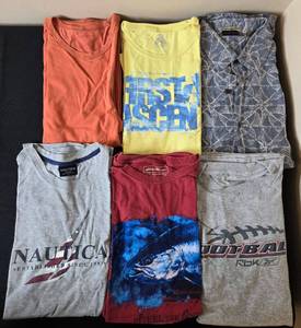 lot 419 image: Collection of Mens T-Shirts including Nautica and Eddie Bauer & Shoes SZs 11 & 12