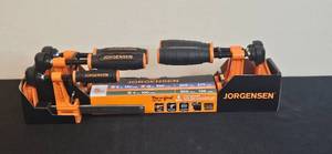 lot 141 image: Jorgensen 5-Piece Steel Bar Clamp Set with Ergonomic Handles