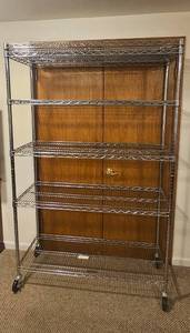 lot 149 image: Heavy-Duty Chrome Wire Shelving Unit, 77 x 47 x 18