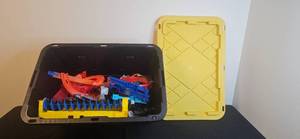 lot 264 image: Assorted Hot Wheels Track Builder Components in Bin