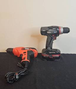 lot 268 image: Set of 2 Cordless and Corded Drills - Craftsman and Black & Decker
