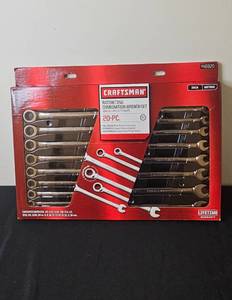 lot 13 image: NEW Craftsman 20-Piece Ratcheting Combination Wrench Set