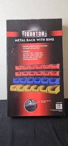 lot 17 image: Ironton Metal Rack with 24 Plastic Storage Bins