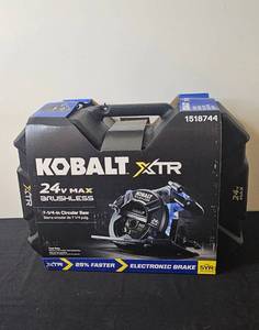 lot 24 image: NIB KOBALT XTR 24V Max Brushless 7-14 in. Circular Saw