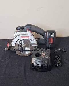 lot 38 image: Craftsman 19.2V Cordless 5-12 inch Circular Trim Saw with Battery and Charger
