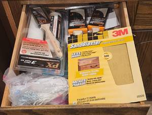 lot 374 image: Collection of 3M Sanding Supplies and Paintbrushes