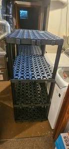 lot 376 image: Heavy-Duty Plastic Shelving Unit with 4 Shelves