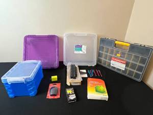 lot 334 image: Assorted Office Supplies and Organizers Set