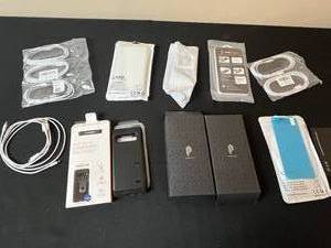 lot 340 image: Assorted Smartphone Accessories Bundle Featuring Cases and Charging Cables