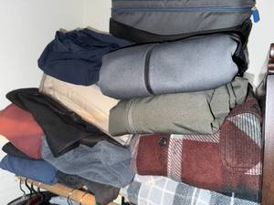 lot 240 image: Assorted Collection of Mens Outerwear in Various Styles and Sizes